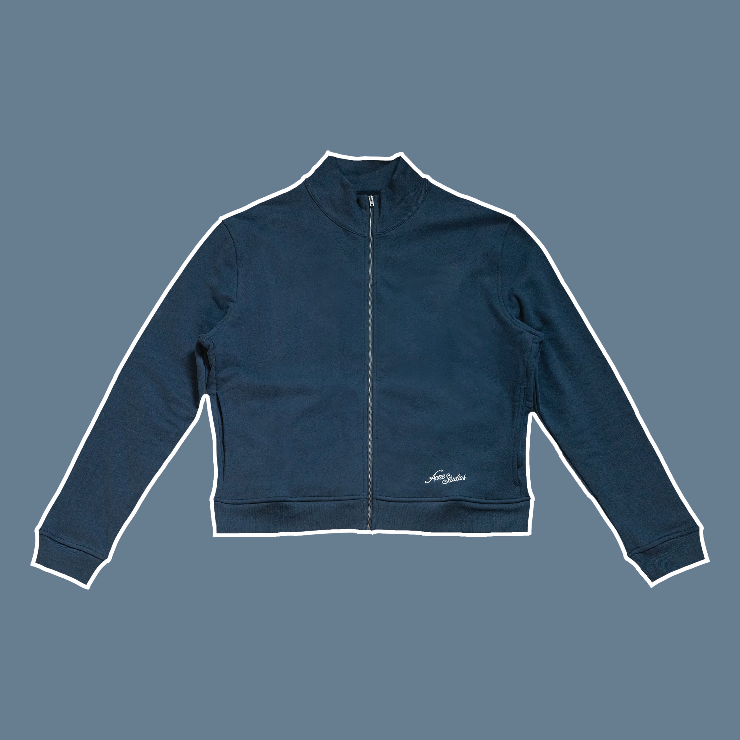 Zip-up sweatshirt | Faded Black & Deep Blue