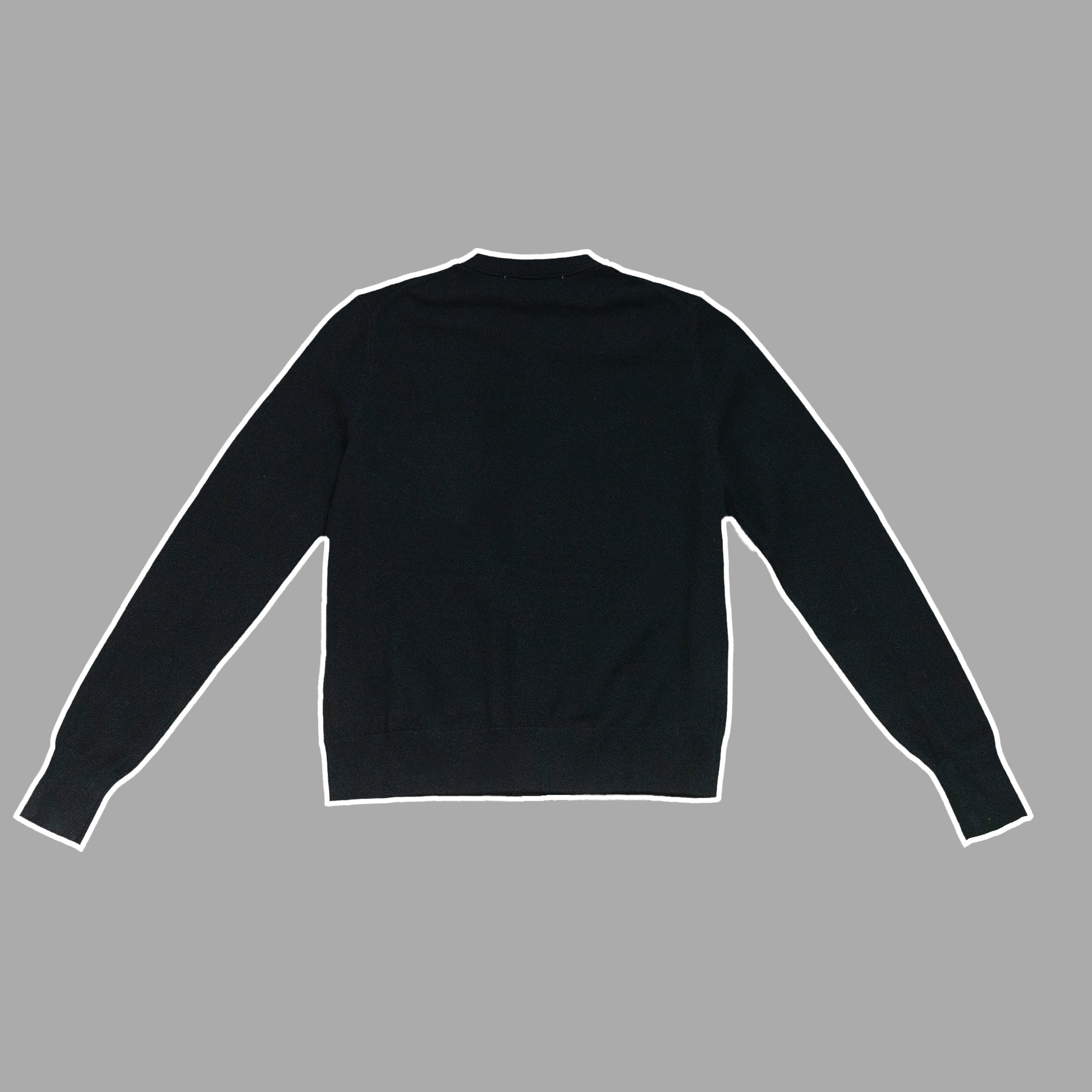 Fitted Cardigan | Black & Yak Blue