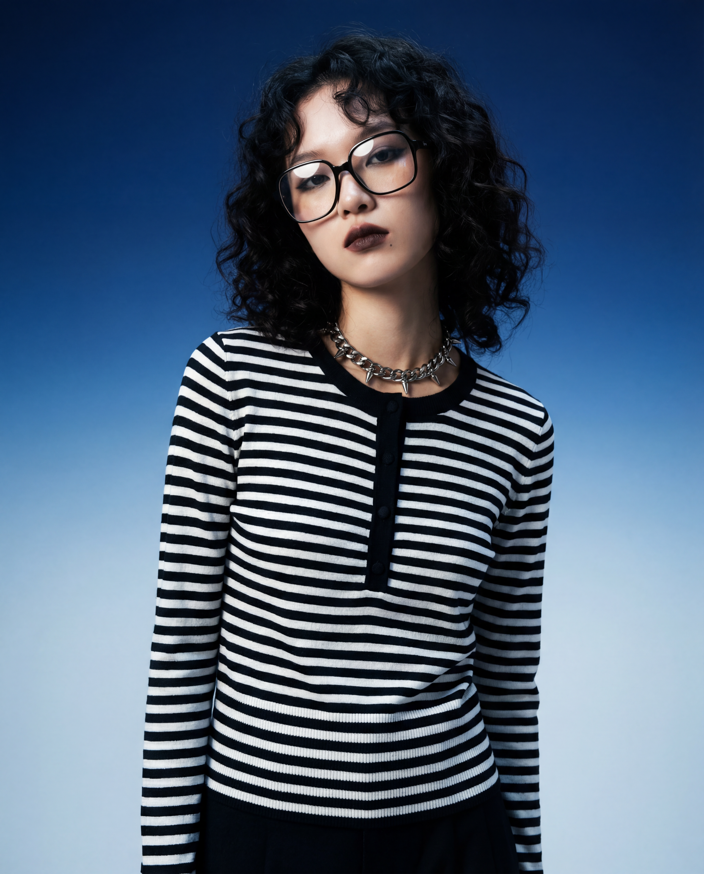 Max Mara Striped Cashmere Henley Sweater