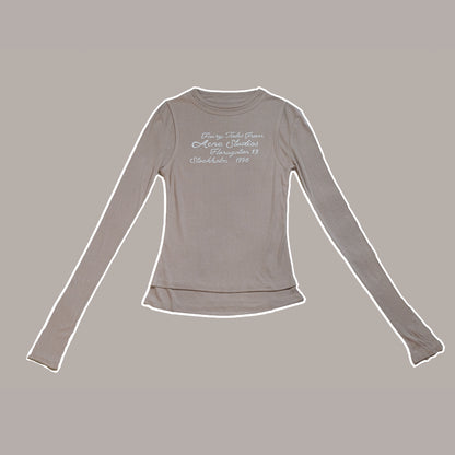 Layered Long sleeves T-shirt | Oatmeal beige