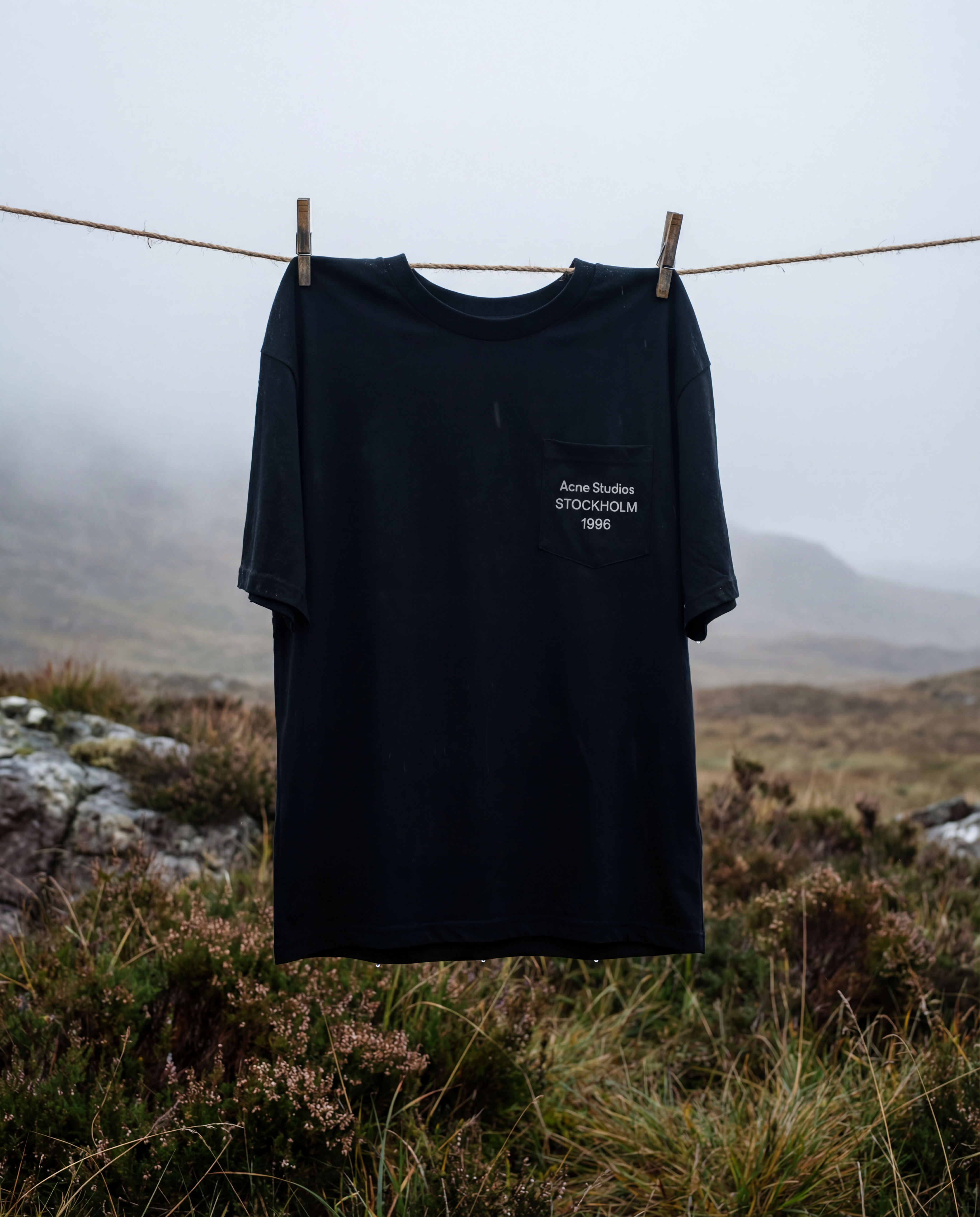 Acne Studios Logo T-shirt with Pocket - Relaxed Fit