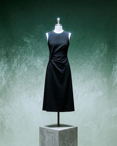 Theory Draped Sweater Dress in Crepe Jersey