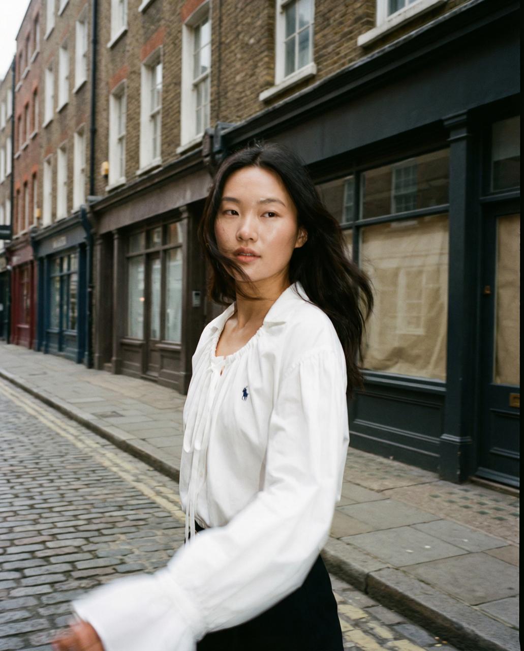 Polo Ralph Lauren Tie-Neck Cotton Poplin Top