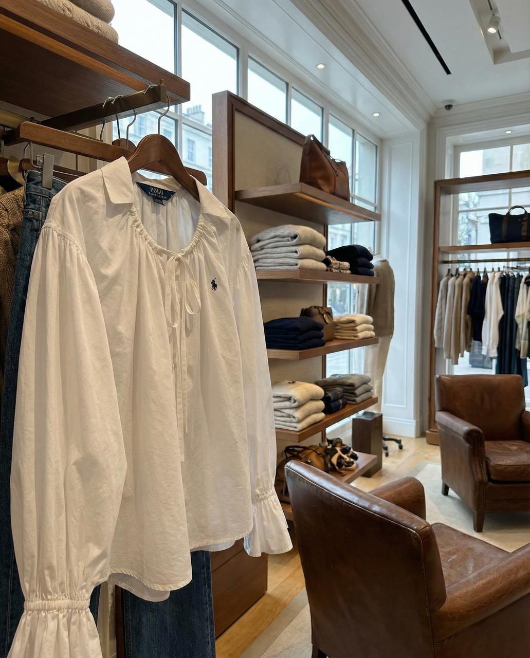 Polo Ralph Lauren Tie-Neck Cotton Poplin Top