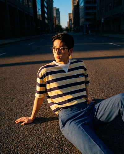 Prada Bayadere Striped Lisle Cotton T-shirt