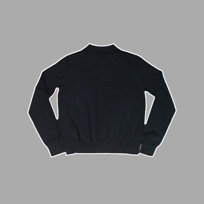 Polo-Collar Buttoned Cardigan