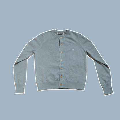 Fitted Cardigan | Black & Yak Blue