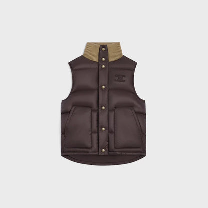 Sleeveless Puffer Jacket in Light Nylon