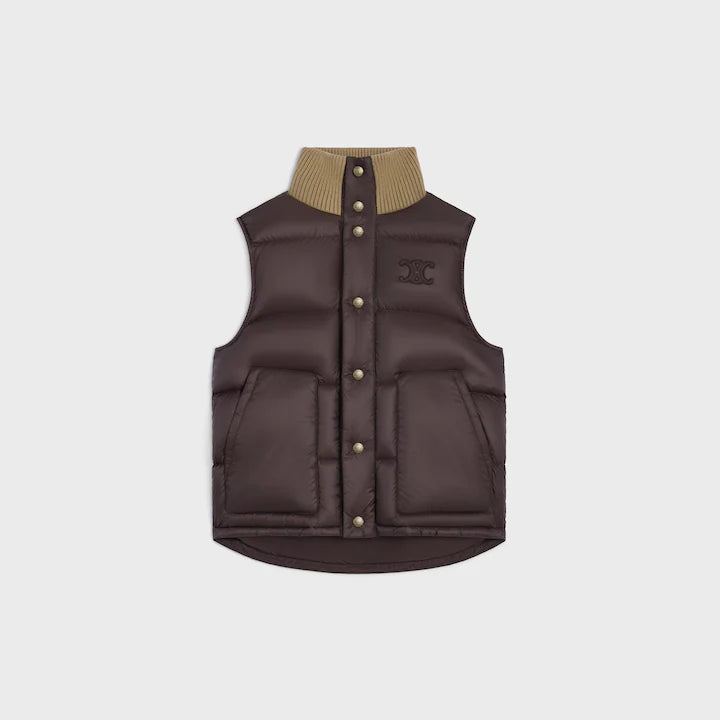 Sleeveless Puffer Jacket in Light Nylon