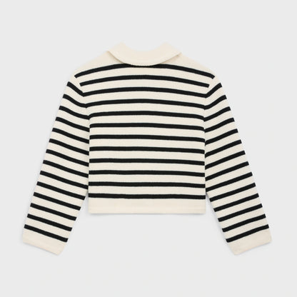 Cardigan Jacket in Striped Wool