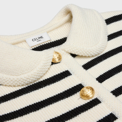 Cardigan Jacket in Striped Wool